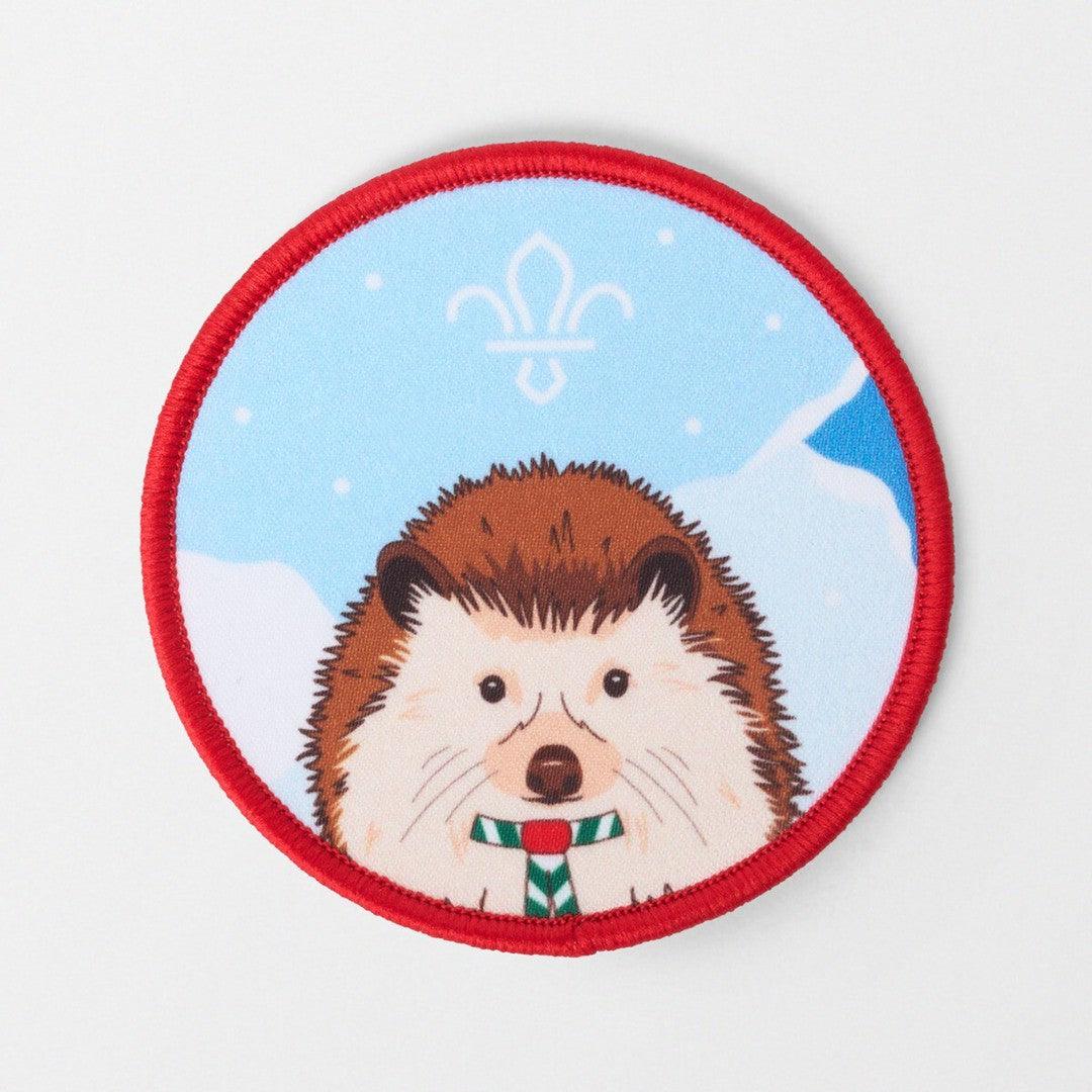 Christmas Blanket Badge - Nutmeg the Hedgehog