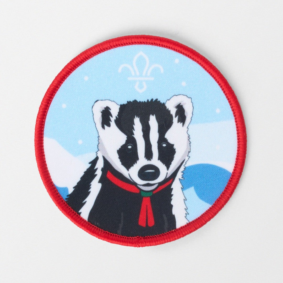 Christmas Blanket Badge - Benson the Badger