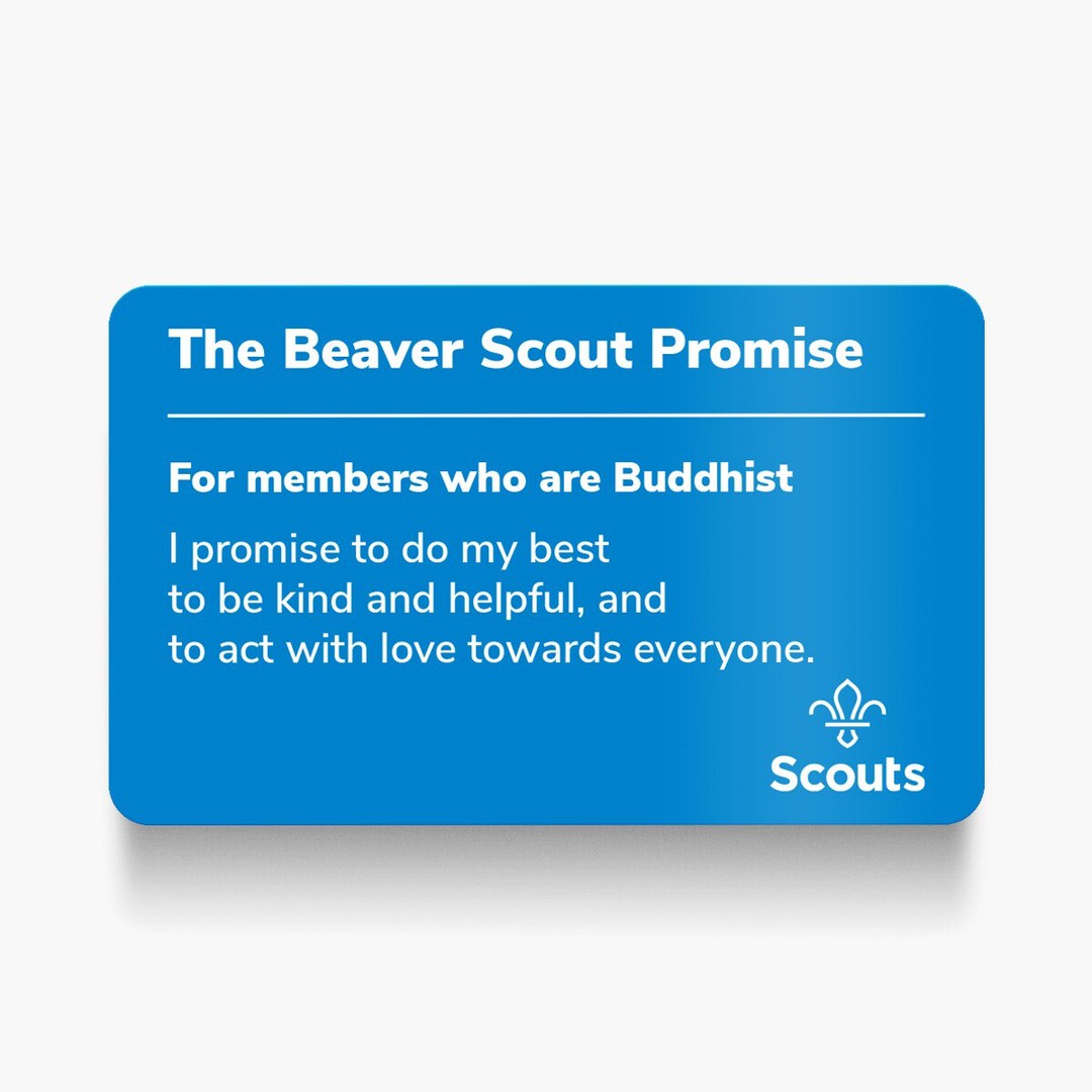 Beaver Scouts Promise Card - Buddhist
