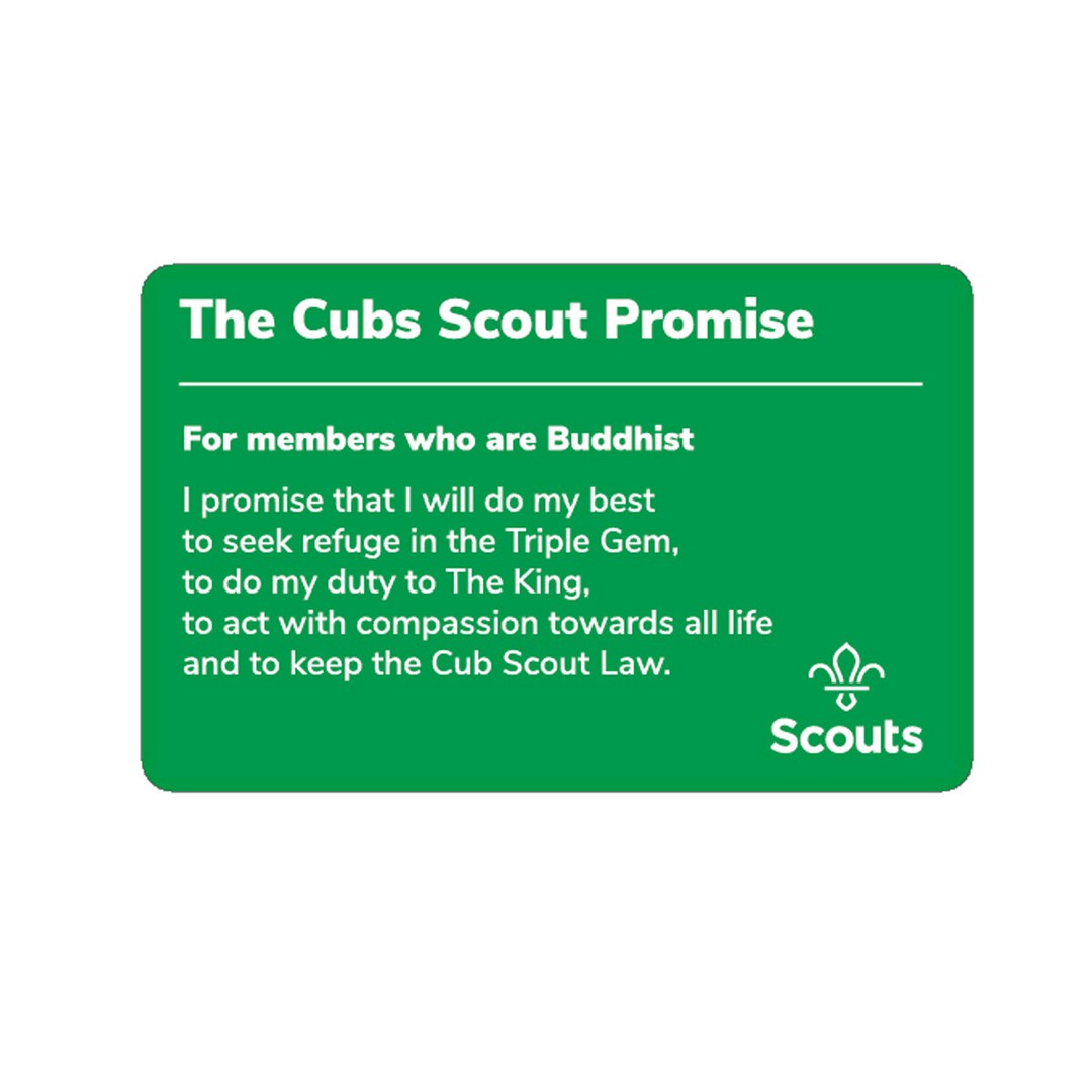 Cub Scouts Promise Card - Buddhist