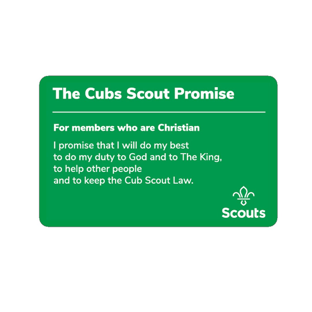 Cub Scouts Promise Card - Christian