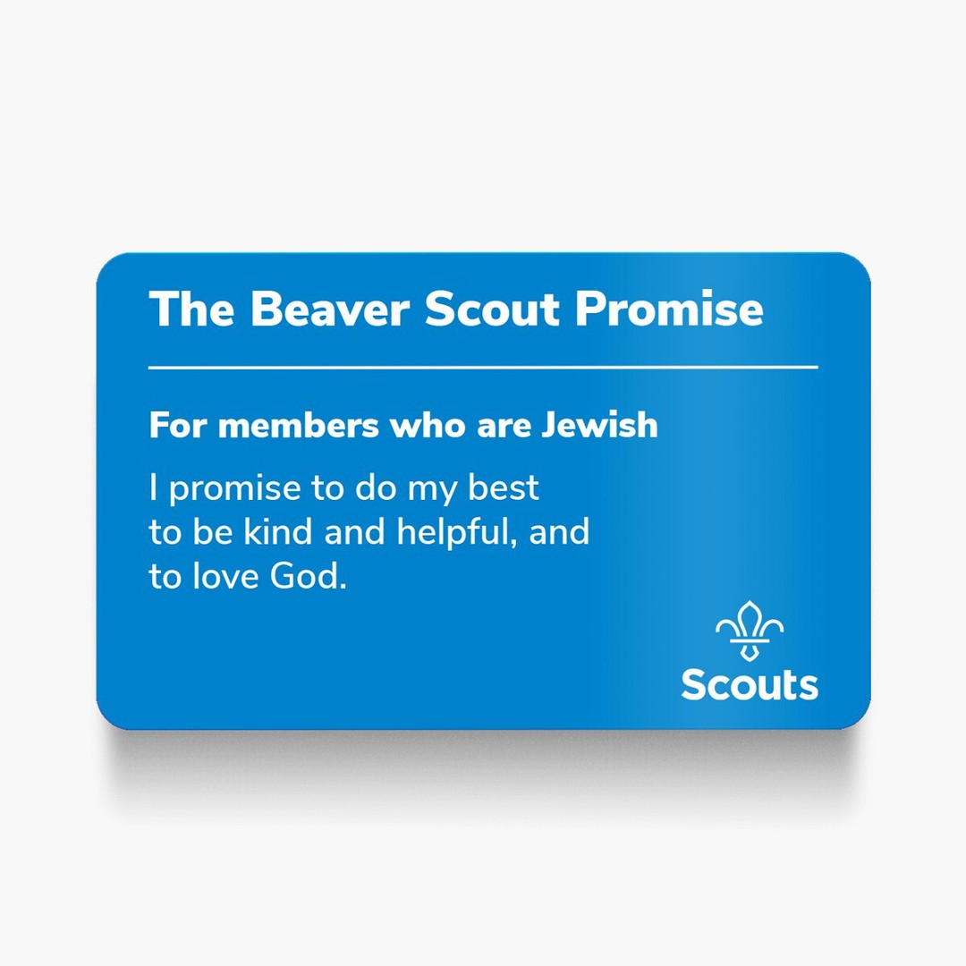 Beaver Scouts Promise Card - Jewish