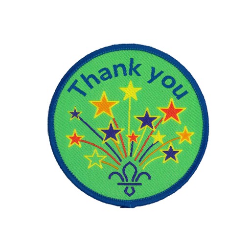 Scouts Fleur de Lis Thank you Card and Badge