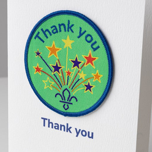 Scouts Fleur de Lis Thank you Card and Badge