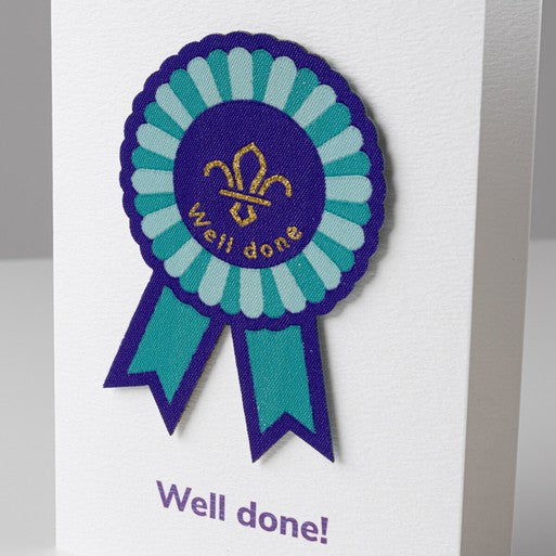 Scouts Fleur de Lis Well done Card and Badge