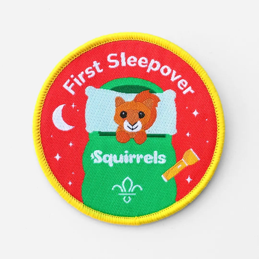 First Sleepover Squirrels Blanket Badge