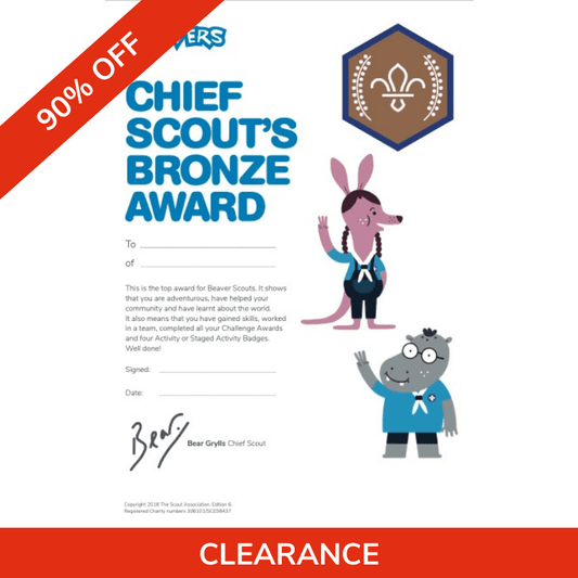 Beavers Chief Scout Award Bronze Certificates Pack of 10 - Bear Grylls