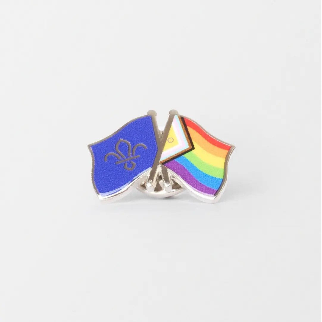 Scout Pride Dual Flag Pin Badge
