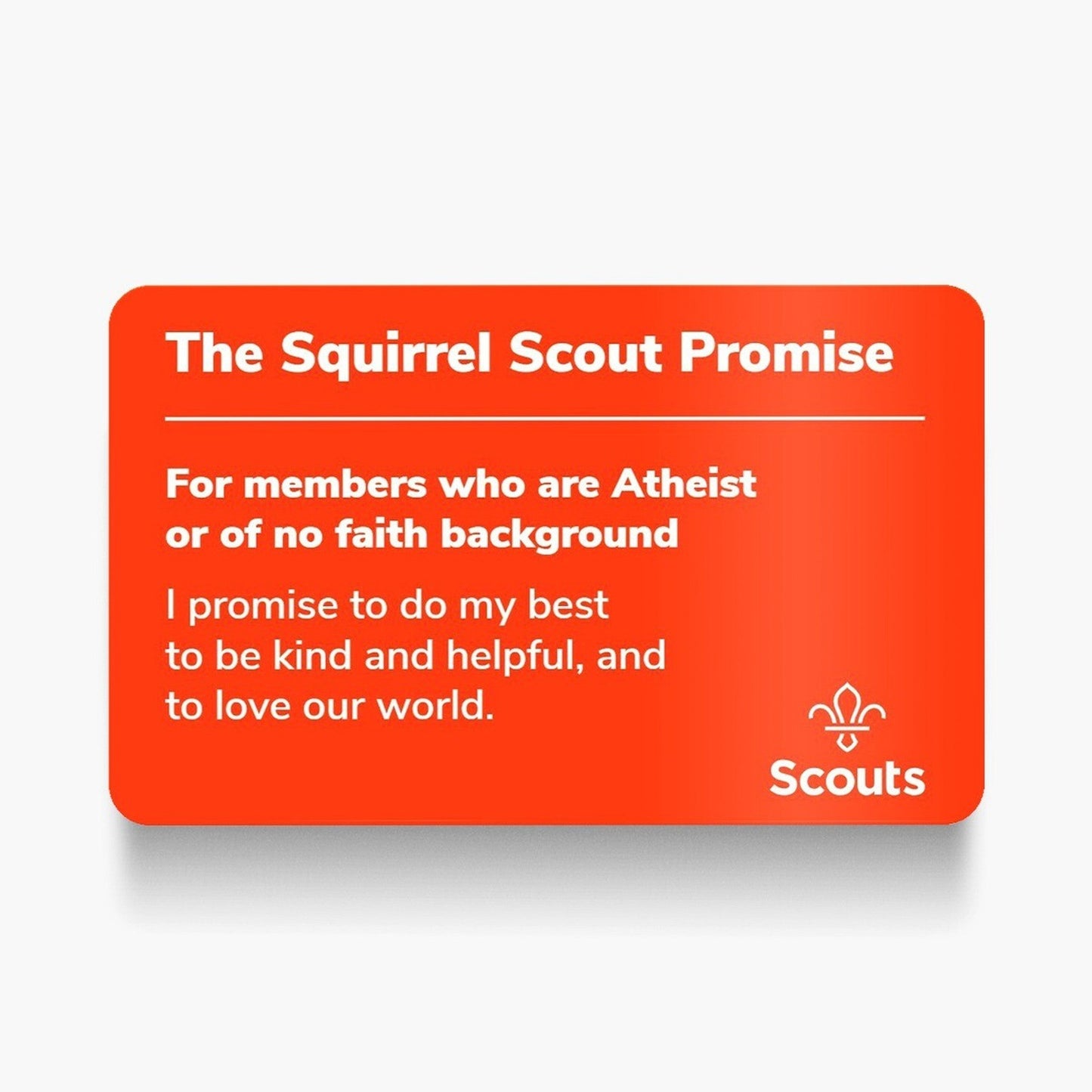 Squirrel Scouts Promise Card - Atheist or No Faith