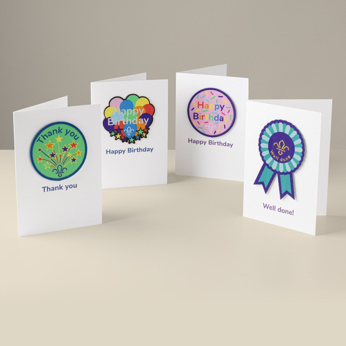 Scouts Fleur de Lis Happy Birthday Card and Badge