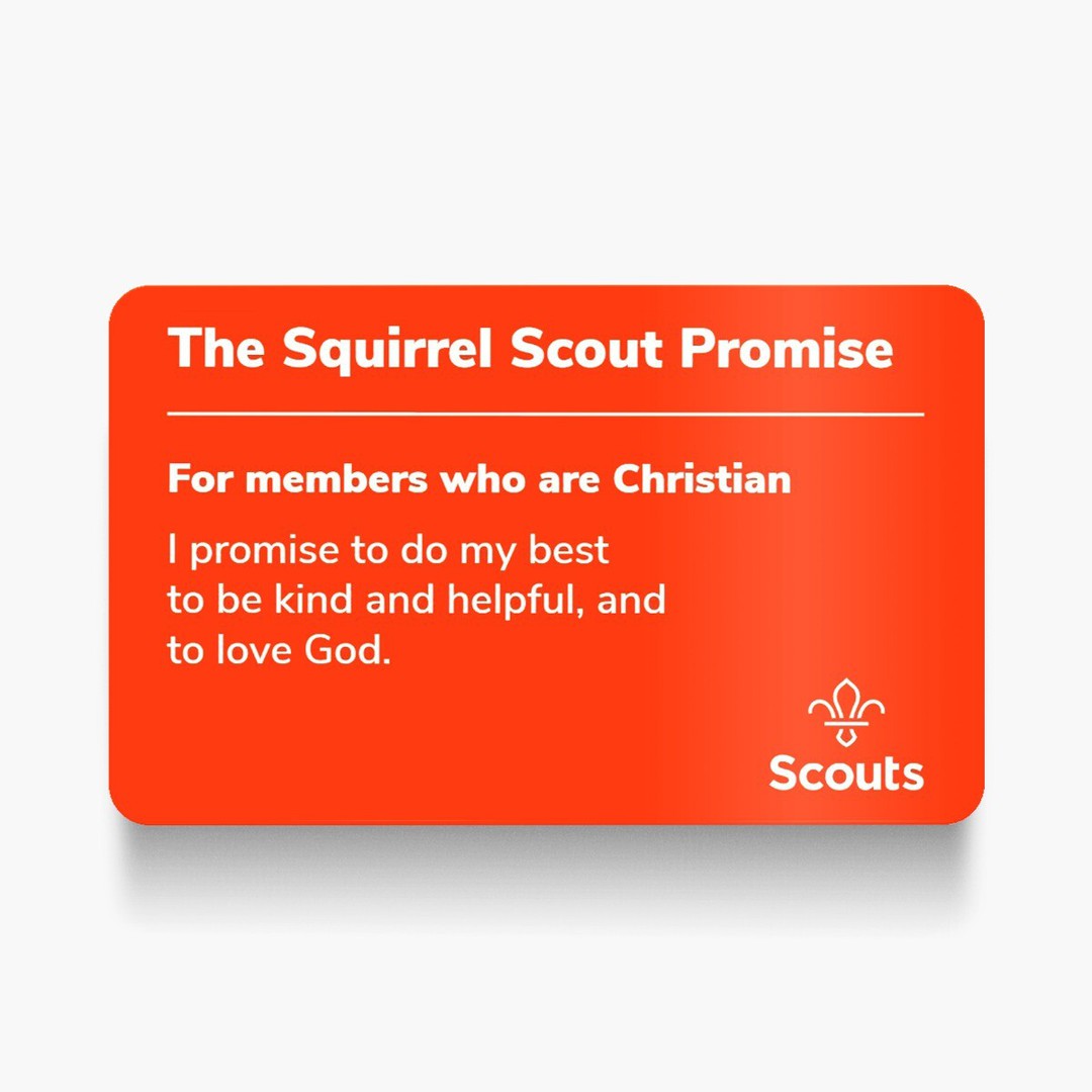 Squirrel Scouts Promise Card - Christian