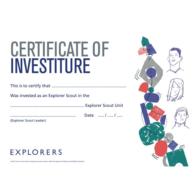 Explorer Scouts Investiture Certificates Pack of 10