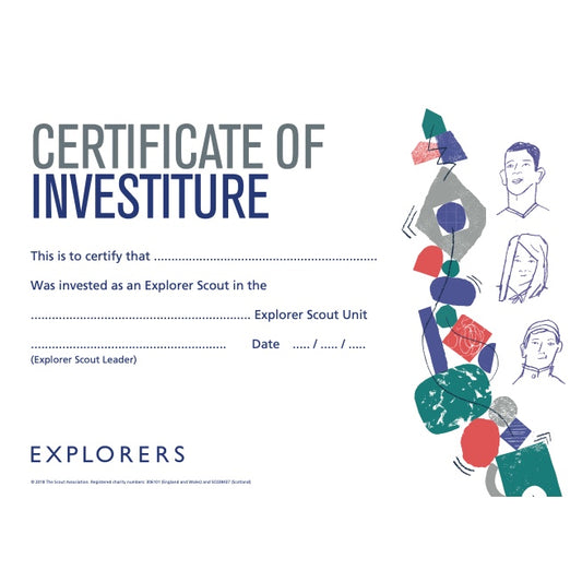 Explorer Scouts Investiture Certificates Pack of 10