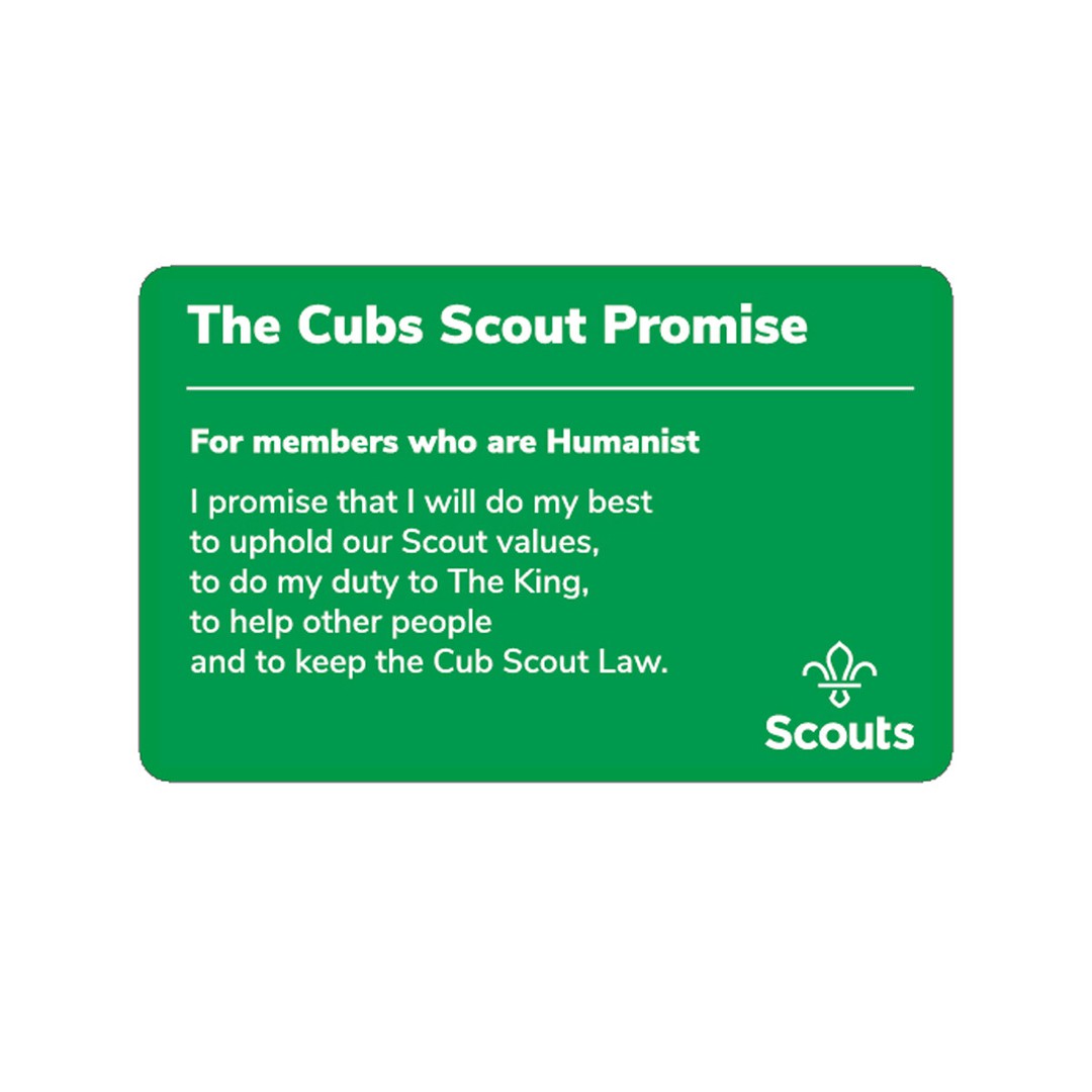 Cub Scouts Promise Card - Humanist