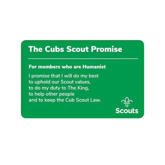 Cub Scouts Promise Card - Humanist