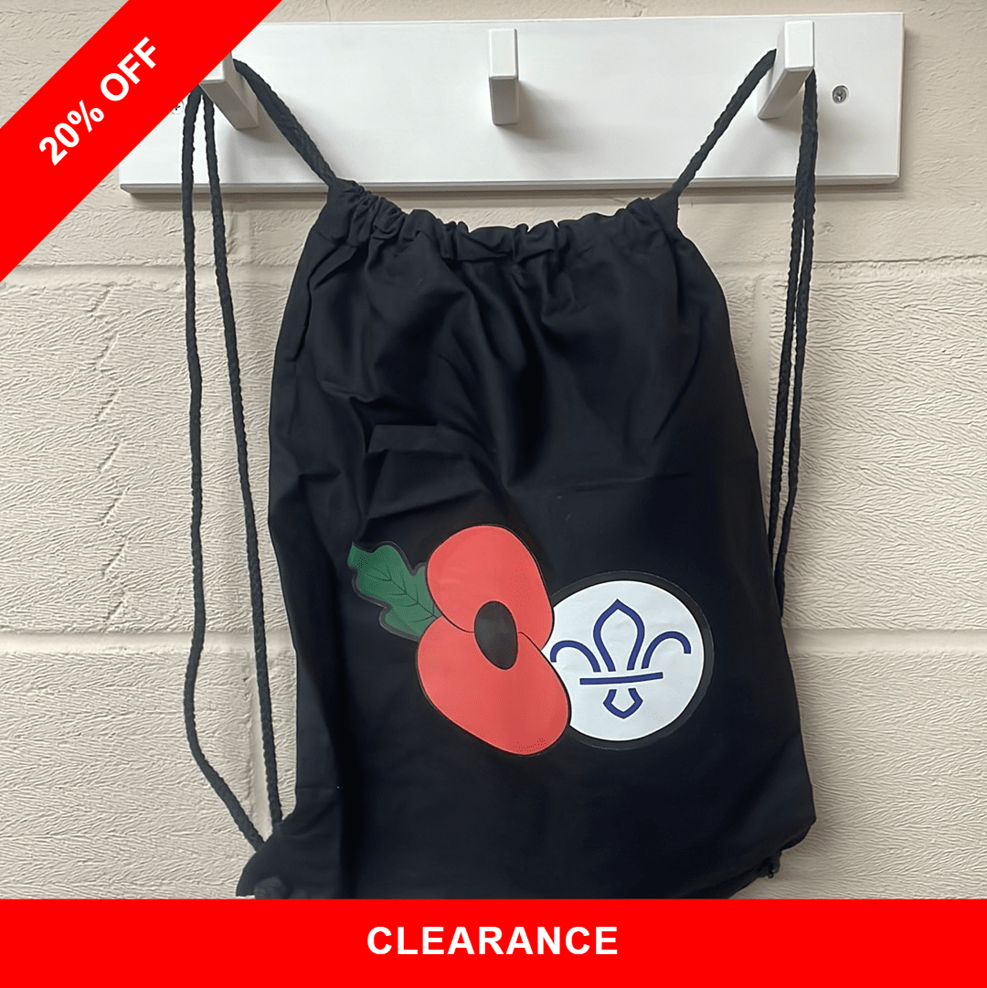 Black Poppy Drawstring Bag