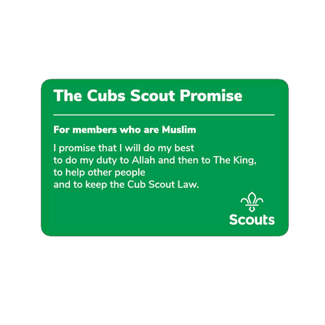 Cub Scouts Promise Card - Muslim