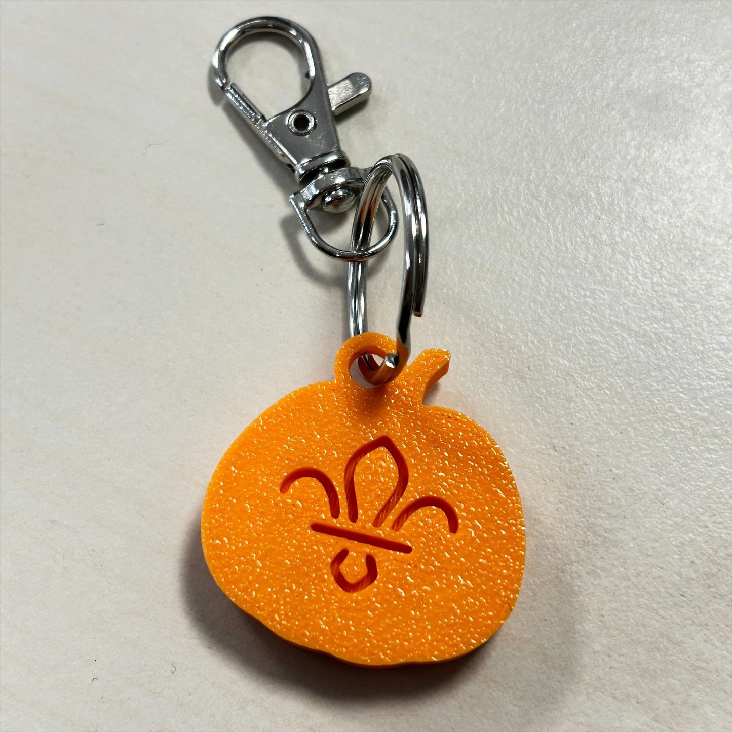 Pumpkin Fleur de Lis Keyring