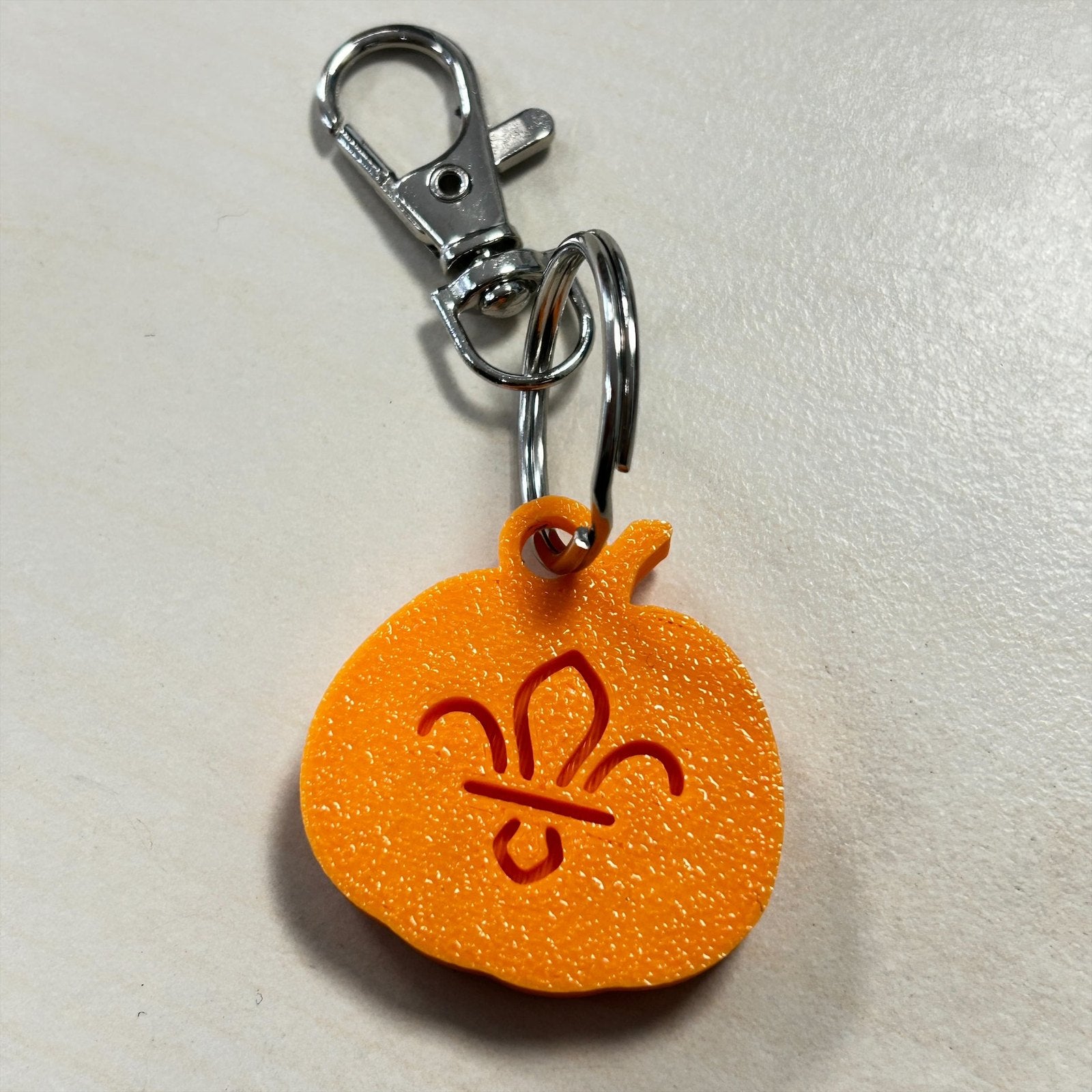 Pumpkin Fleur de Lis Keyring