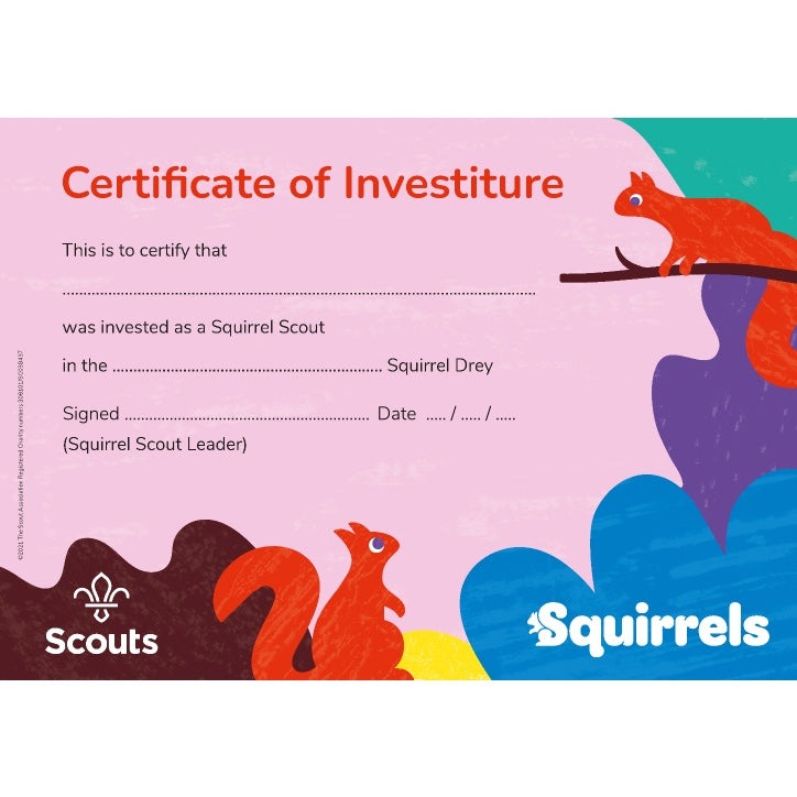 Squirrel Scouts Investiture Certificates Pack of 10
