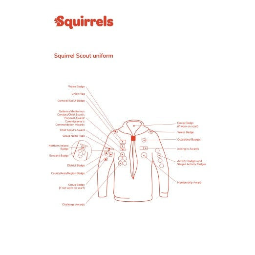 Uniform Badge Placement Diagram/Poster Squirrels