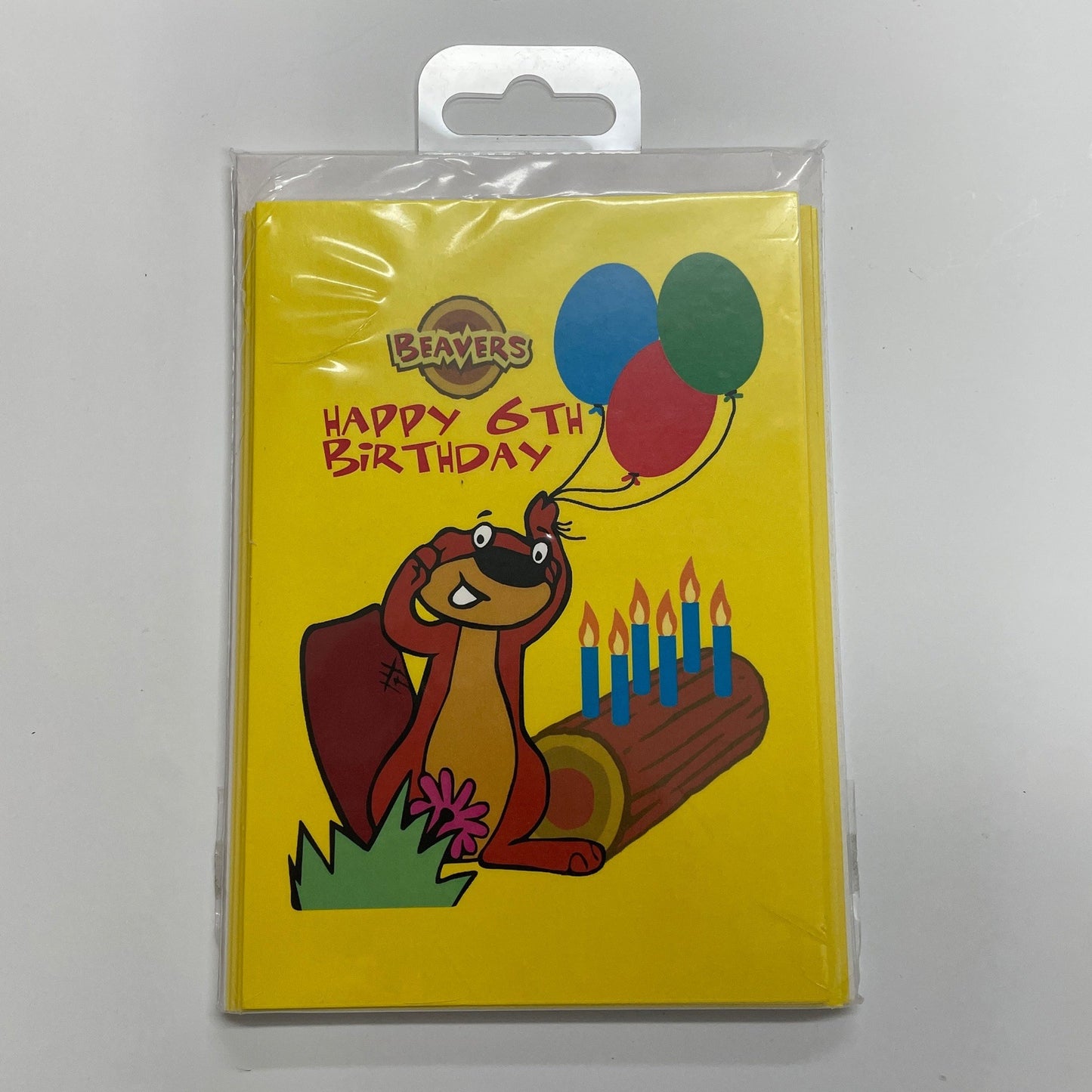 Beaver Happy 6th Birthday 6 Cards